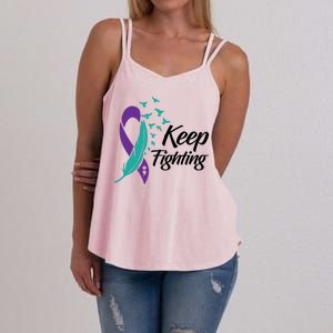 Keep Fighting Suicide Prevention Awareness Women's Strappy Tank