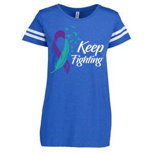 Keep Fighting Suicide Prevention Awareness Enza Ladies Jersey Football T-Shirt