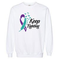 Keep Fighting Suicide Prevention Awareness Garment-Dyed Sweatshirt