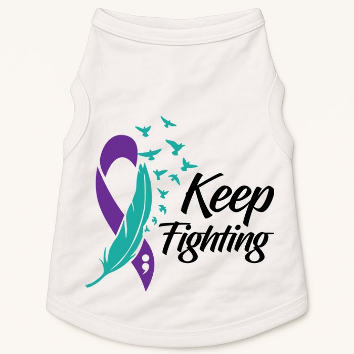 Keep Fighting Suicide Prevention Awareness Doggie Tank