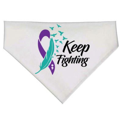 Keep Fighting Suicide Prevention Awareness USA-Made Doggie Bandana