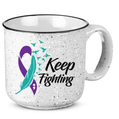Keep Fighting Suicide Prevention Awareness 15oz Campfire Ceramic Mug