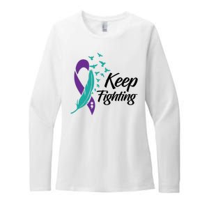 Keep Fighting Suicide Prevention Awareness Womens CVC Long Sleeve Shirt