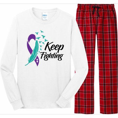 Keep Fighting Suicide Prevention Awareness Long Sleeve Pajama Set