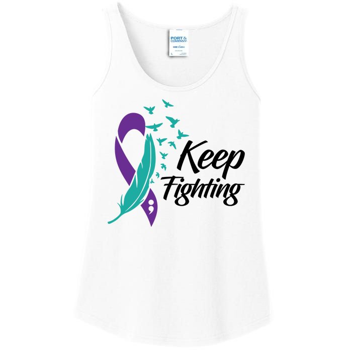 Keep Fighting Suicide Prevention Awareness Ladies Essential Tank