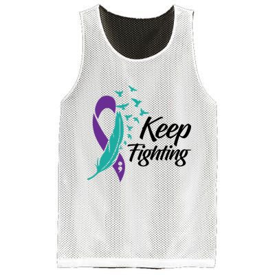 Keep Fighting Suicide Prevention Awareness Mesh Reversible Basketball Jersey Tank