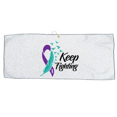Keep Fighting Suicide Prevention Awareness Large Microfiber Waffle Golf Towel