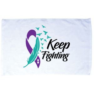 Keep Fighting Suicide Prevention Awareness Microfiber Hand Towel