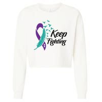 Keep Fighting Suicide Prevention Awareness Cropped Pullover Crew