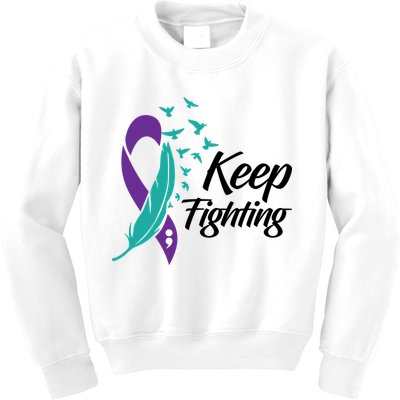 Keep Fighting Suicide Prevention Awareness Kids Sweatshirt
