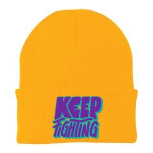 Keep Fighting Suicide Prevention Awareness Retro Knit Cap Winter Beanie