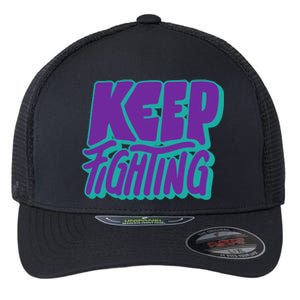 Keep Fighting Suicide Prevention Awareness Retro Flexfit Unipanel Trucker Cap