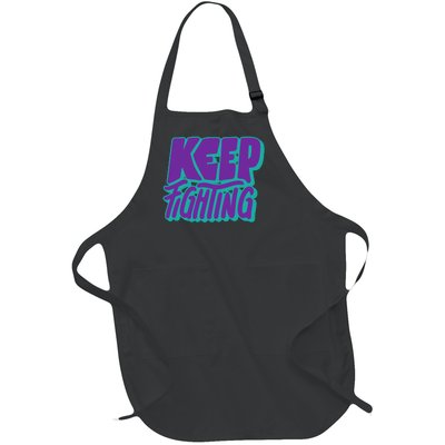 Keep Fighting Suicide Prevention Awareness Retro Full-Length Apron With Pockets