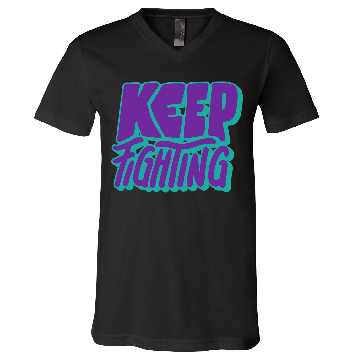 Keep Fighting Suicide Prevention Awareness Retro V-Neck T-Shirt