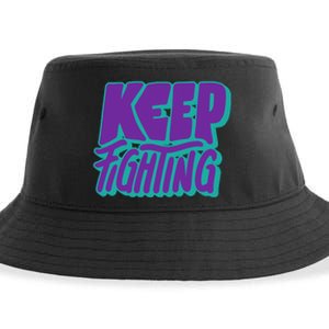 Keep Fighting Suicide Prevention Awareness Retro Sustainable Bucket Hat