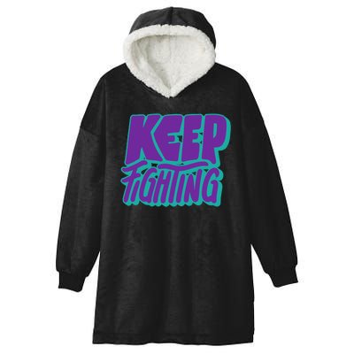 Keep Fighting Suicide Prevention Awareness Retro Hooded Wearable Blanket