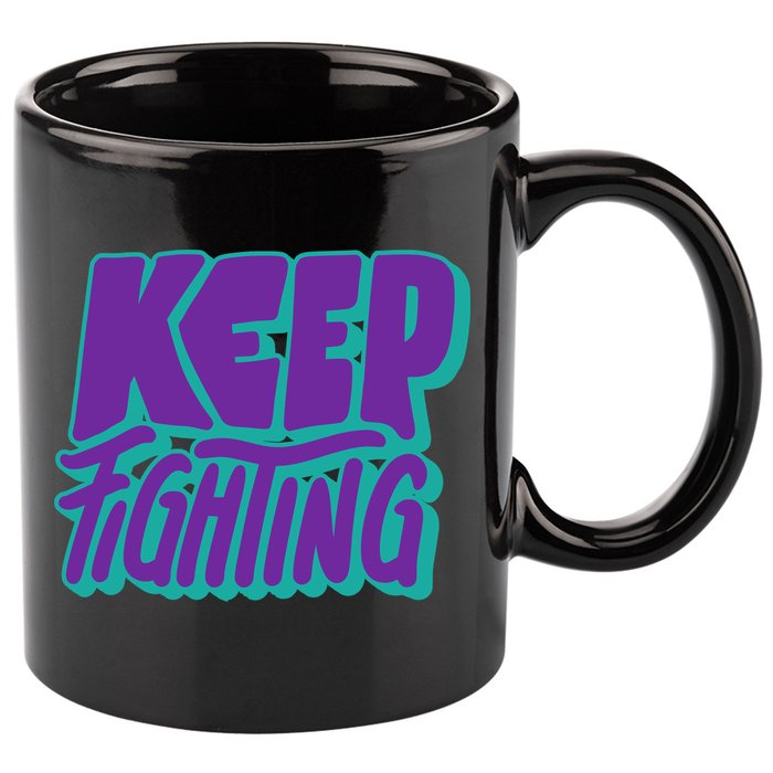 Keep Fighting Suicide Prevention Awareness Retro 11oz C Handle Ceramic Mug