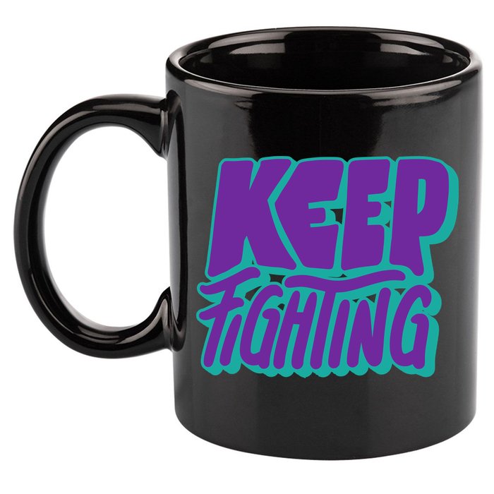 Keep Fighting Suicide Prevention Awareness Retro 11oz C Handle Ceramic Mug