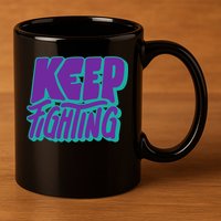 Keep Fighting Suicide Prevention Awareness Retro 11oz C Handle Ceramic Mug