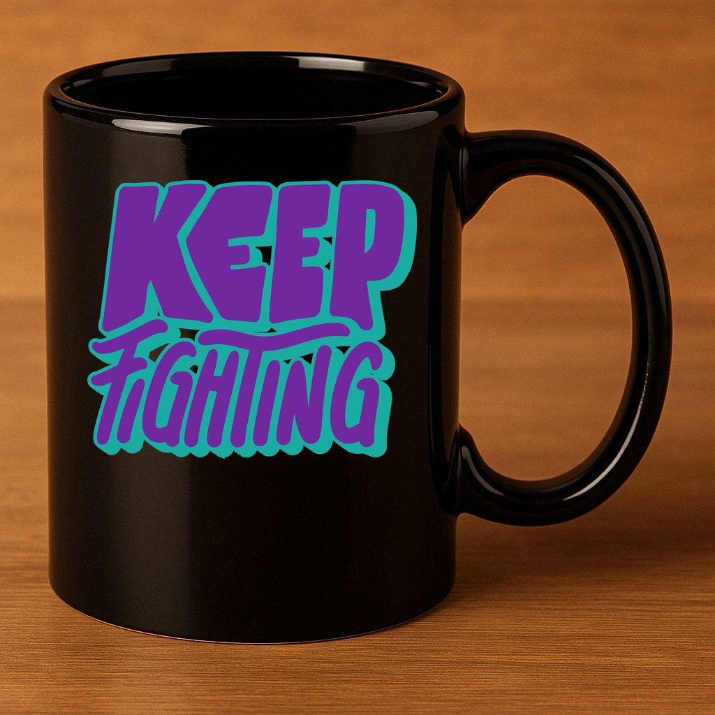 Keep Fighting Suicide Prevention Awareness Retro 11oz C Handle Ceramic Mug