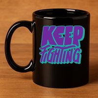 Keep Fighting Suicide Prevention Awareness Retro 11oz C Handle Ceramic Mug