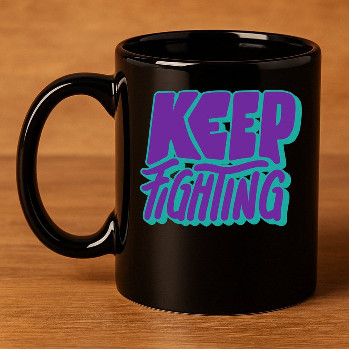 Keep Fighting Suicide Prevention Awareness Retro 11oz C Handle Ceramic Mug