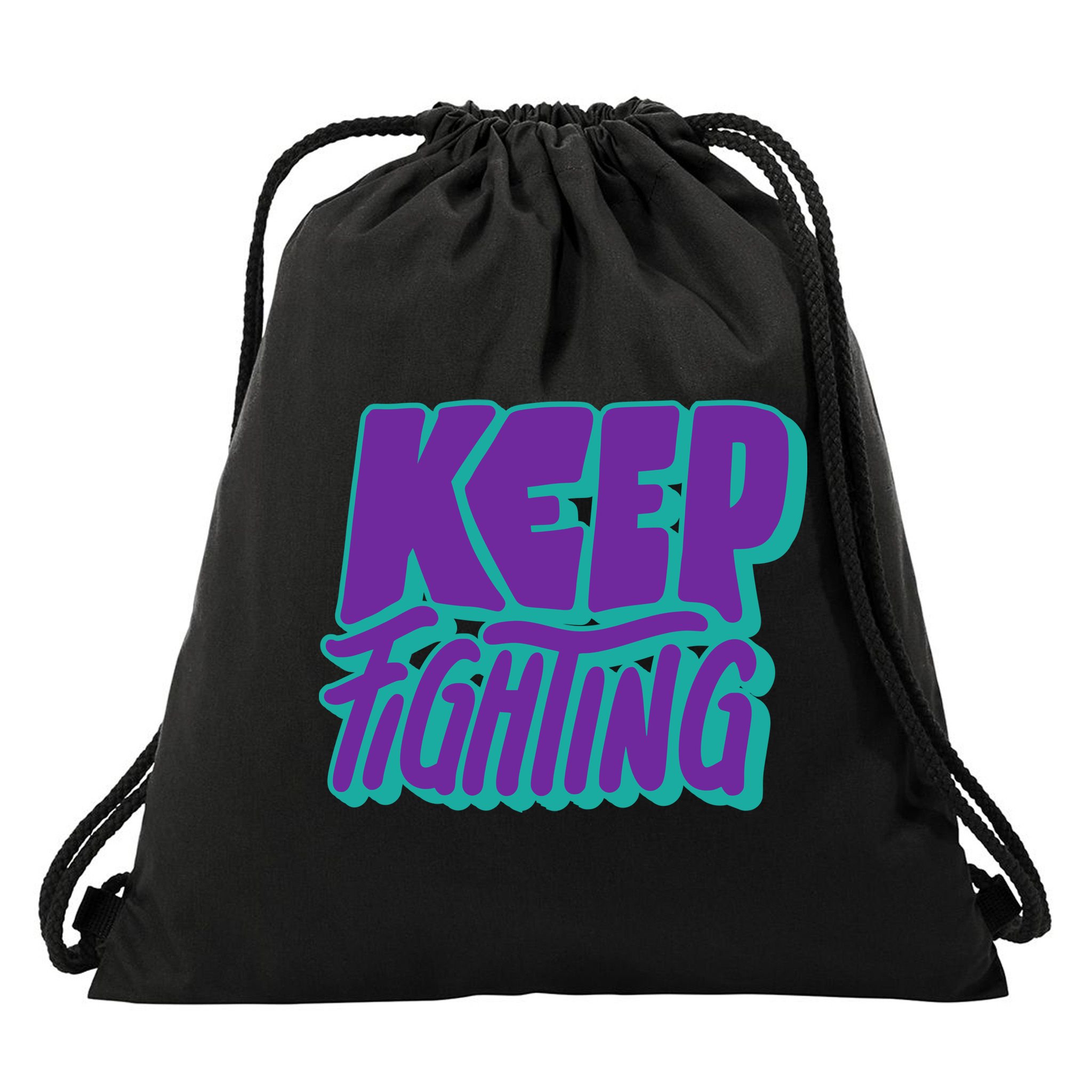 Keep Fighting Suicide Prevention Awareness Retro Drawstring Bag