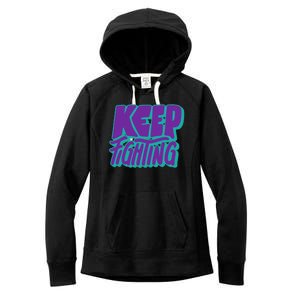 Keep Fighting Suicide Prevention Awareness Retro Women's Fleece Hoodie