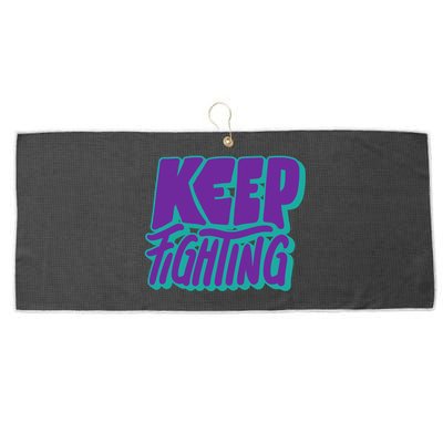 Keep Fighting Suicide Prevention Awareness Retro Large Microfiber Waffle Golf Towel