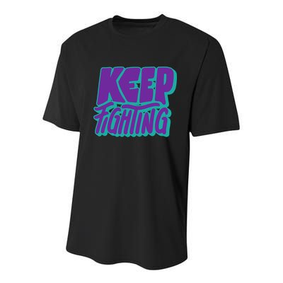 Keep Fighting Suicide Prevention Awareness Retro Youth Performance Sprint T-Shirt