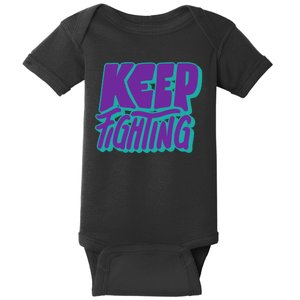 Keep Fighting Suicide Prevention Awareness Retro Baby Bodysuit