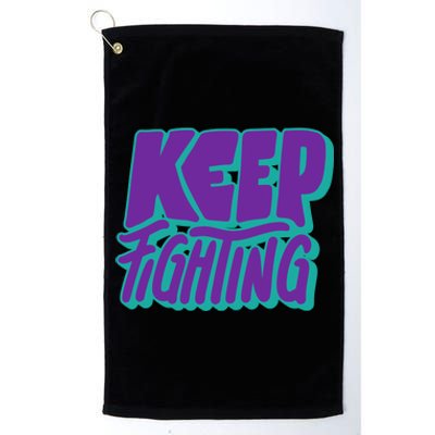 Keep Fighting Suicide Prevention Awareness Retro Platinum Collection Golf Towel