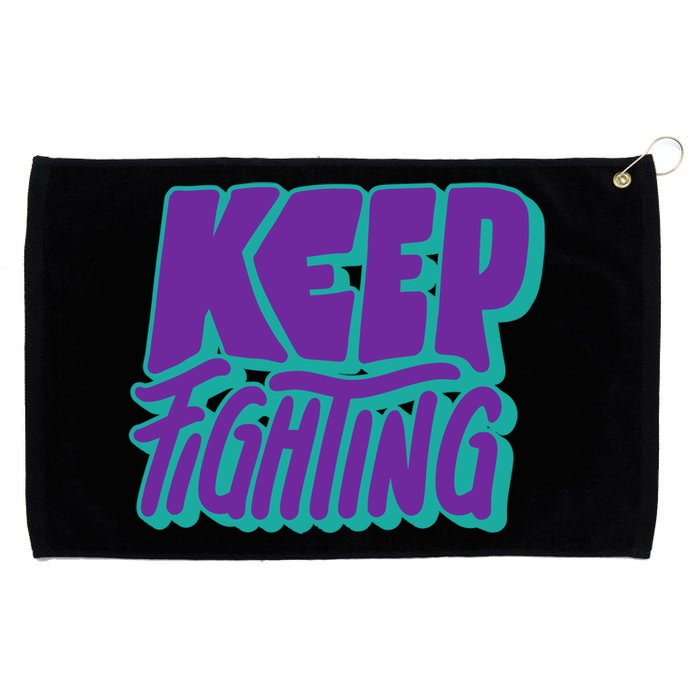 Keep Fighting Suicide Prevention Awareness Retro Grommeted Golf Towel