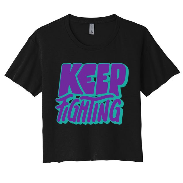 Keep Fighting Suicide Prevention Awareness Retro Crop Top