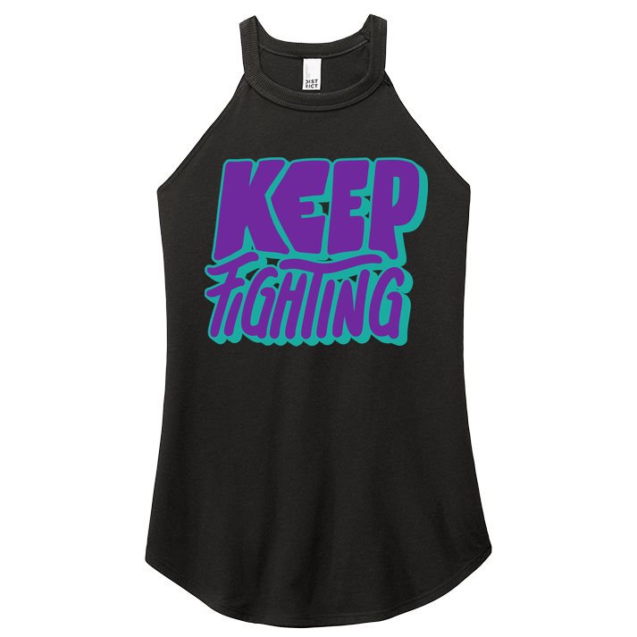 Keep Fighting Suicide Prevention Awareness Retro Women's Perfect Tri Rocker Tank