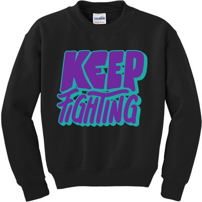 Keep Fighting Suicide Prevention Awareness Retro Kids Sweatshirt