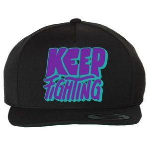 Keep Fighting Suicide Prevention Awareness Retro Wool Snapback Cap