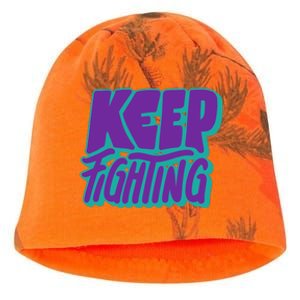 Keep Fighting Suicide Prevention Awareness Retro Kati - Camo Knit Beanie