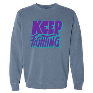 Keep Fighting Suicide Prevention Awareness Retro Garment-Dyed Sweatshirt