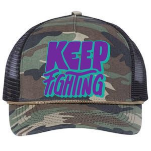 Keep Fighting Suicide Prevention Awareness Retro Retro Rope Trucker Hat Cap