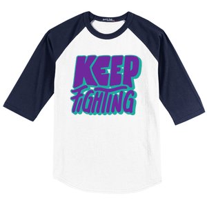 Keep Fighting Suicide Prevention Awareness Retro Baseball Sleeve Shirt