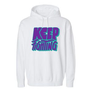 Keep Fighting Suicide Prevention Awareness Retro Garment-Dyed Fleece Hoodie