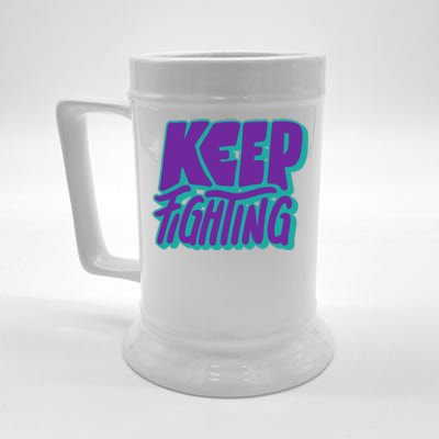 Keep Fighting Suicide Prevention Awareness Retro Beer Stein