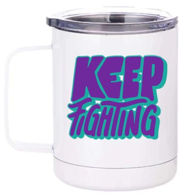 Keep Fighting Suicide Prevention Awareness Retro 12 oz Stainless Steel Tumbler Cup