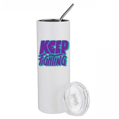 Keep Fighting Suicide Prevention Awareness Retro Stainless Steel Tumbler