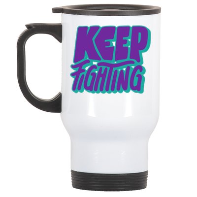 Keep Fighting Suicide Prevention Awareness Retro Stainless Steel Travel Mug