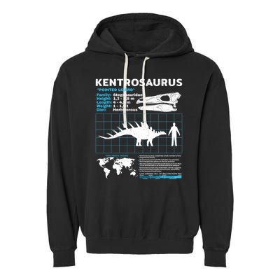 Kentrosaurus Fact Sheet Dinosaur Facts Garment-Dyed Fleece Hoodie