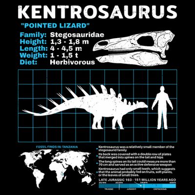 Kentrosaurus Fact Sheet Dinosaur Facts T-Shirt