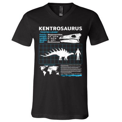 Kentrosaurus Fact Sheet Dinosaur Facts V-Neck T-Shirt