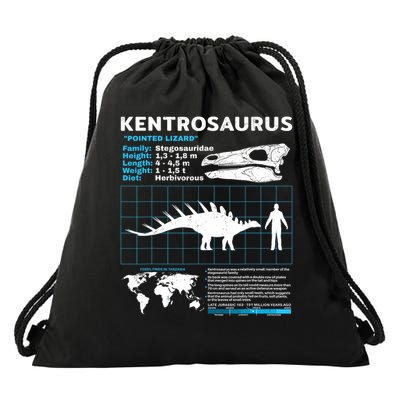 Kentrosaurus Fact Sheet Dinosaur Facts Drawstring Bag